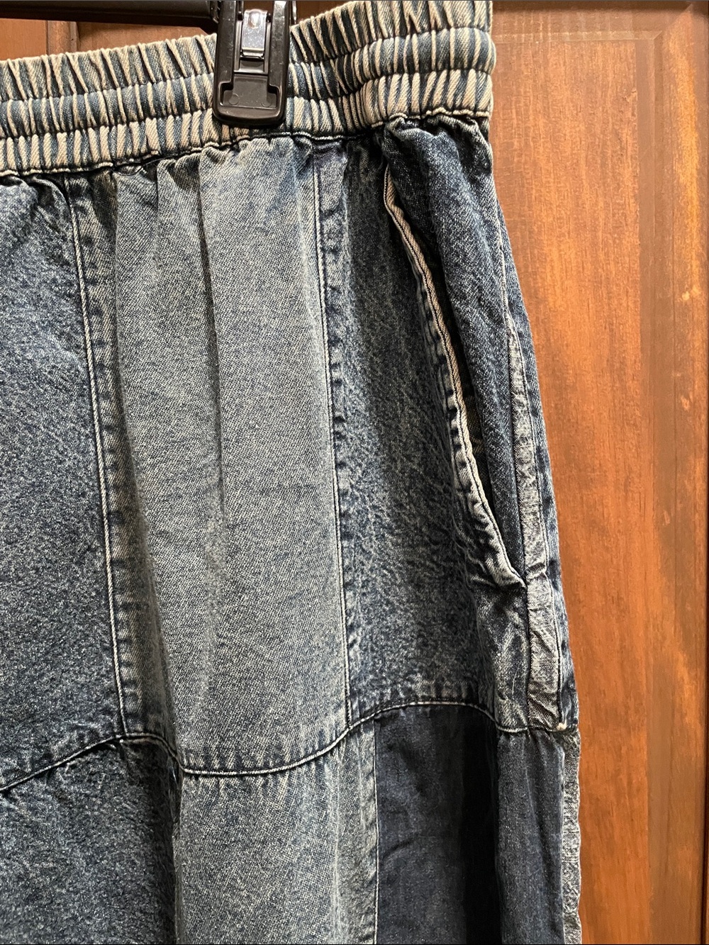 Young Threads Bohemian Patchwork Wide-Leg Jeans in Denim Blue - Picture 6 of 10